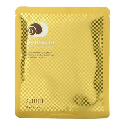Masca Facială Petitfee Gold & Snail, 30g, Ambalaj Auriu — preț și oferte