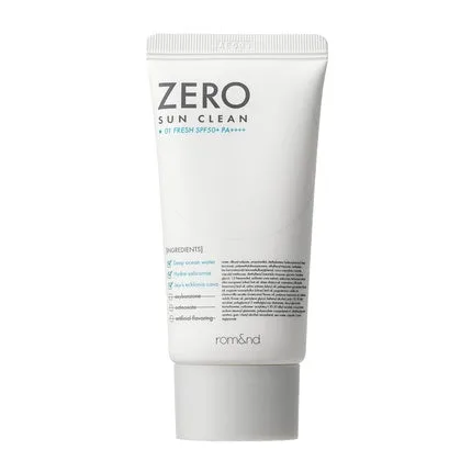 Cremă solară, Rom&nd, Zero Sun Clean, SPF50+, alb, 50ml — preț și oferte