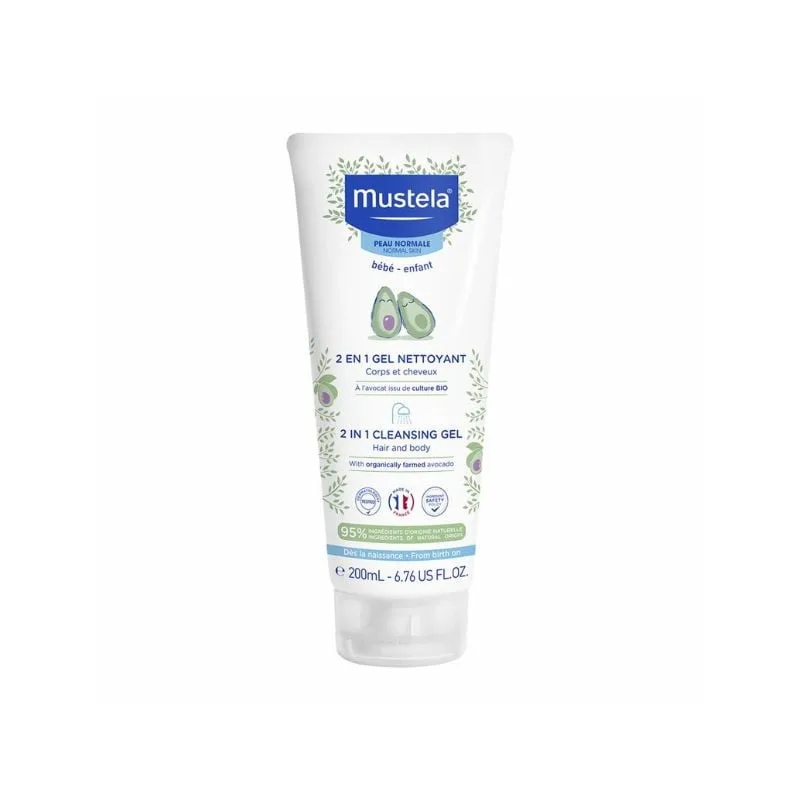 Gel de curatare 2 in 1 par si corp, 200ml, Mustela — preț și oferte