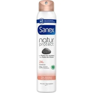 Deodorant Sanex Natur Protect Sensitive Skin, Spray, 200 ml, alb cu capac roz