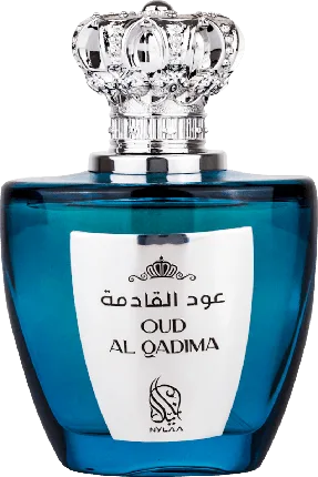 Parfum Nylaa Oud Al Qadima, Eau de Parfum, 100 ml, sticlă albastră cu capac argintiu