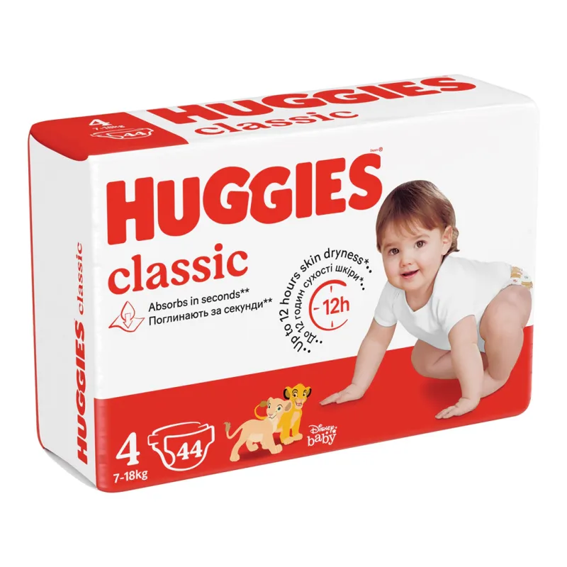 Scutece Classic Jumbo, Nr. 4, 17-18 kg, 44 bucati, Huggies — preț și oferte