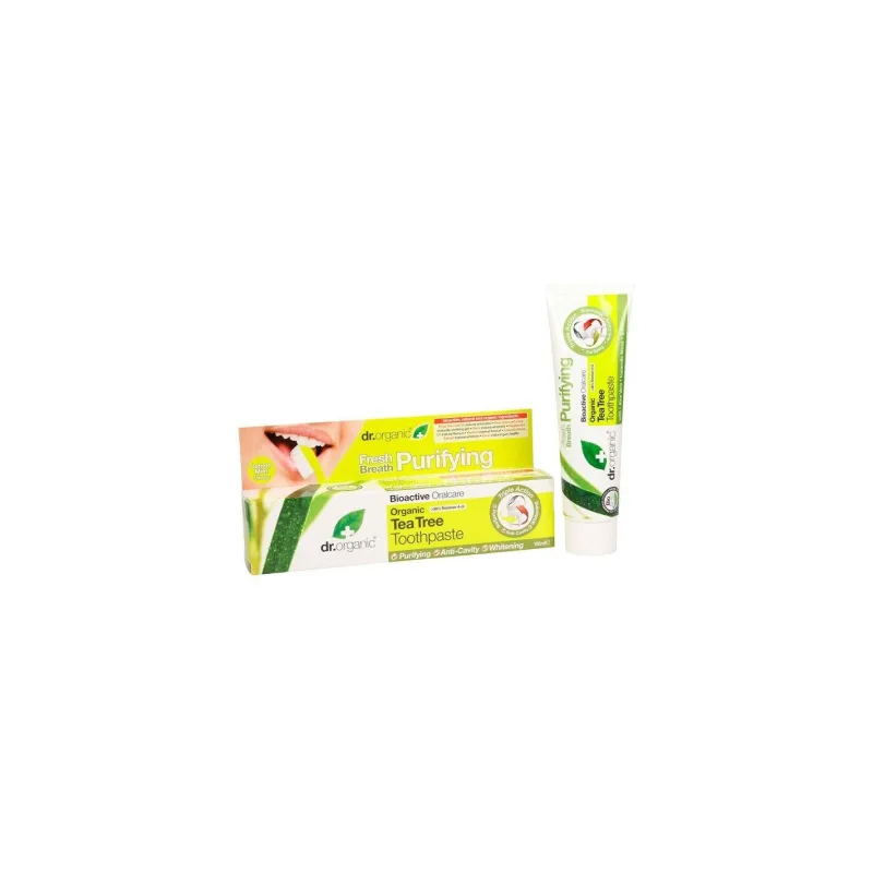 Pastă de dinți, Dr Organic, Tea Tree, naturală, 100ml — preț și oferte