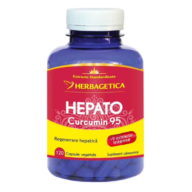 Hepato+ Curcumin 95, 120 capsule, Herbagetica — preț și oferte