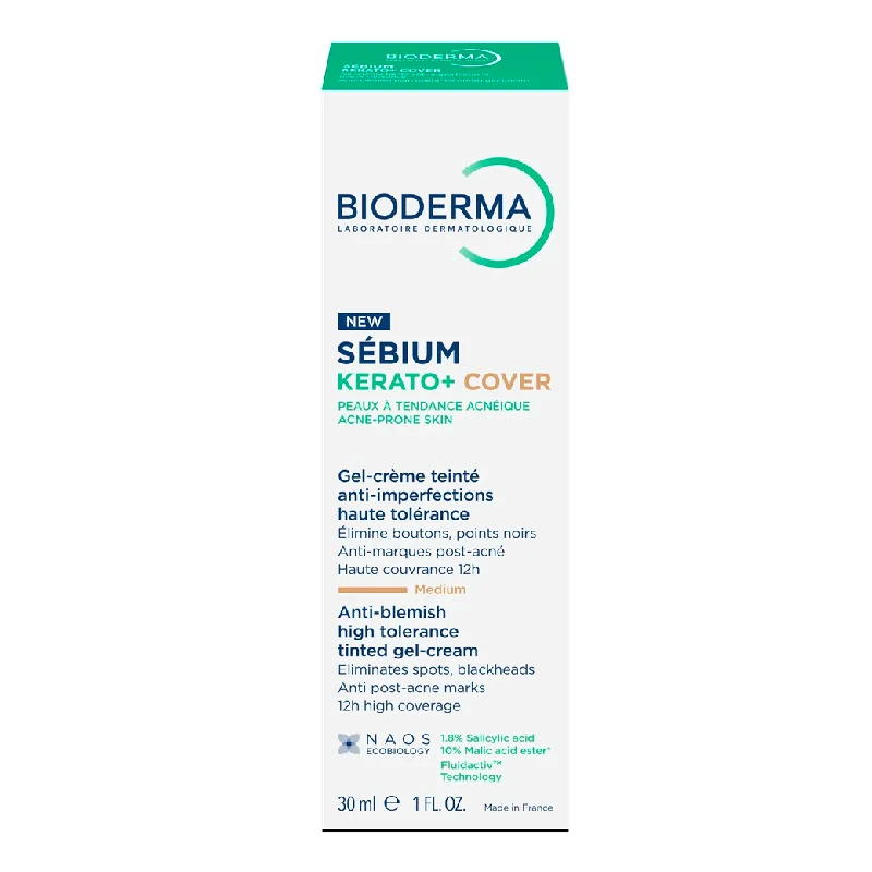 Gel crema nuantator anti-imperfectiuni Sebium Kerato+ Cover, 30 ml, Bioderma — preț și oferte