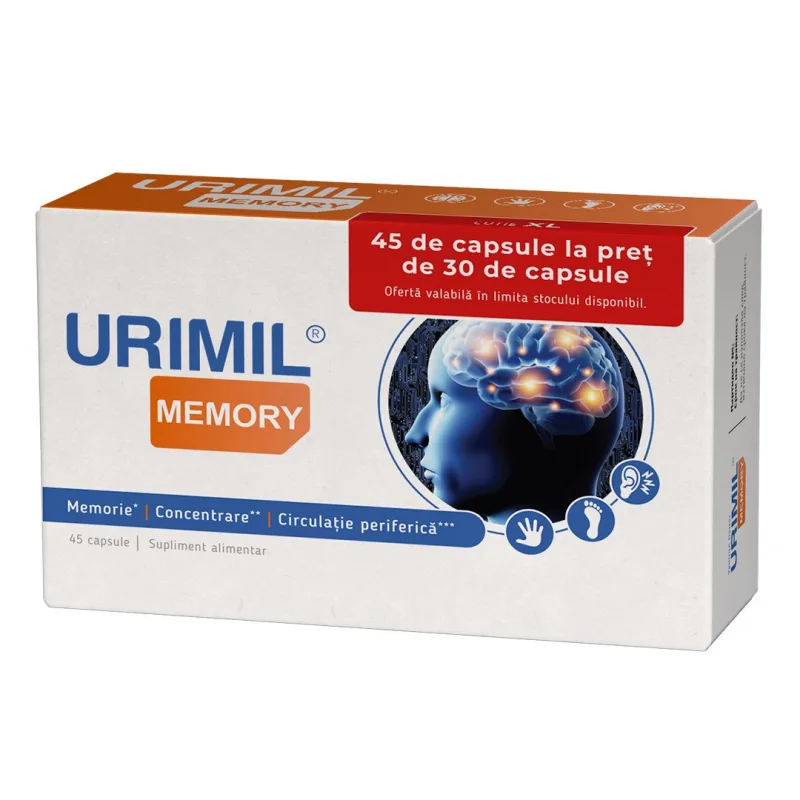 Urimil Memory, 45 capsule, Naturpharma — preț și oferte