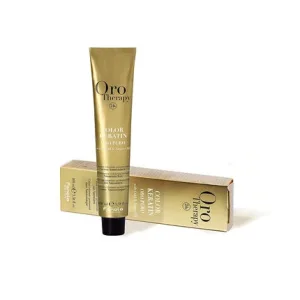 Vopsea de păr, Fanola Oro Therapy, Keratin, Castaniu deschis mahon