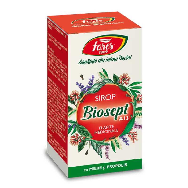 Fares Biosept sirop miere si propolis, A13, 100 ml — preț și oferte