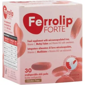 Supliment, Ferrolip Forte, 30 plicuri, aromă lămâie