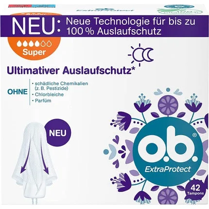 Tampon O.B, ExtraProtect, Super, alb, 42 bucăți — preț și oferte