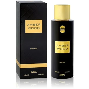 Spray de păr Ajmal Amber Wood, sticlă neagră cu capac auriu