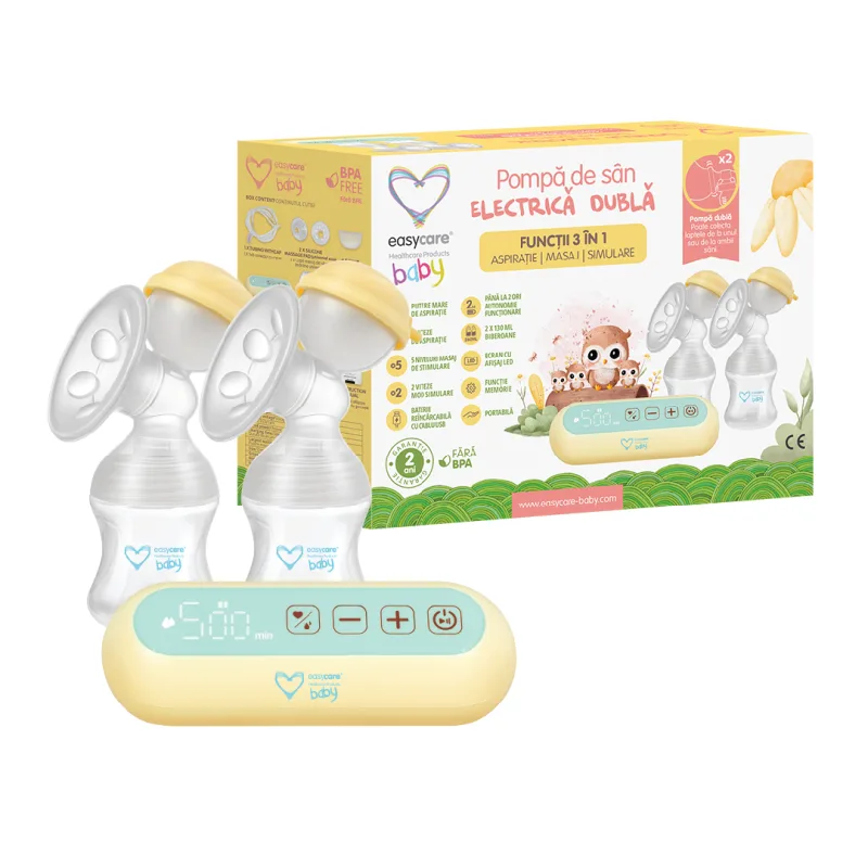 Pompa de san electrica dubla, 3 in 1, D262, EasyCare Baby — preț și oferte
