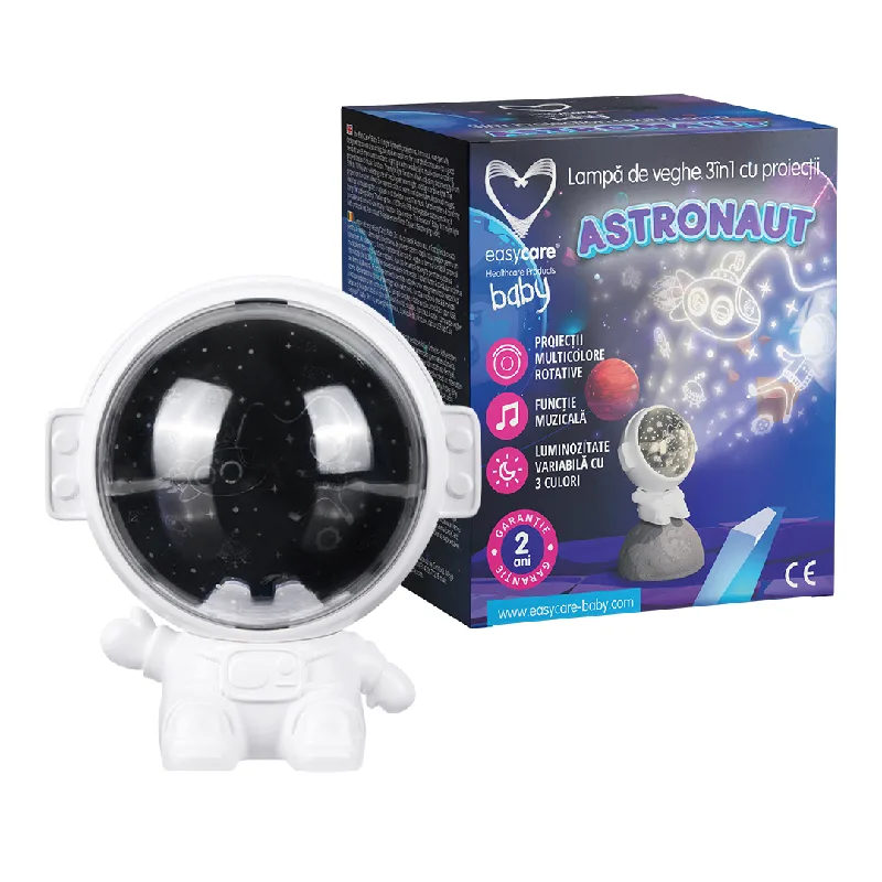 Lampa de veghe 3 in 1 cu proiectii Astronaut, EasyCare Baby — preț și oferte
