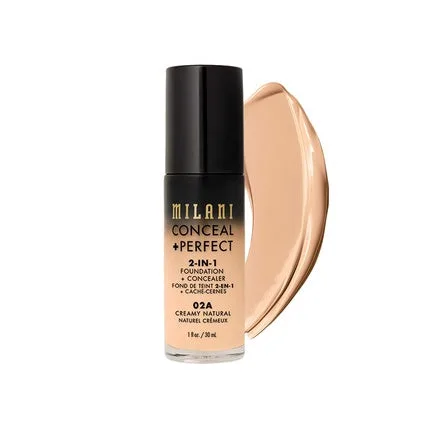 Fond de ten cu acoperire, Milani, Conceal & Perfect 2-in-1, 02A Creamy Natural, 30ml — preț și oferte