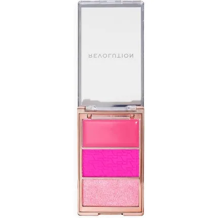 Paleta Blush Revolution Beauty Icon Cream & Pressed Powder, Rose Gold, 3 culori Makeup Revolution — preț și oferte