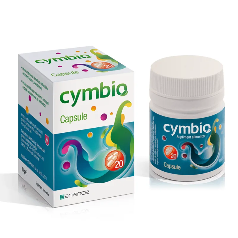 Complex simbiotic natural pentru tulburari digestive Cymbio, 20 capsule, Sanience — preț și oferte