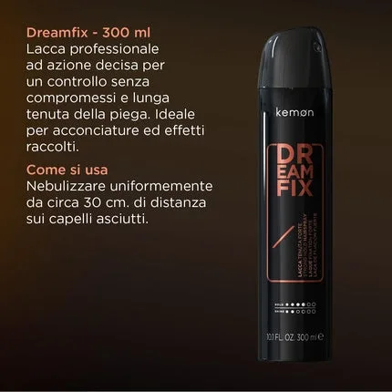 Lac de păr Kemon Dreamfix, fixare puternică, 300 ml, cutie neagră — preț și oferte