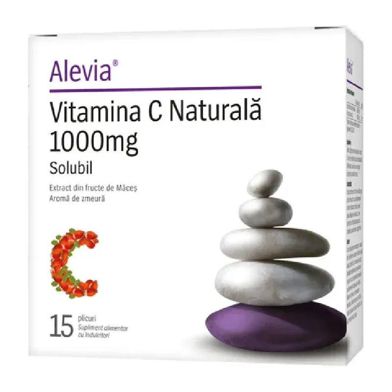 Vitamina C Naturala, 1000 mg, 15 plicuri, Alevia — preț și oferte