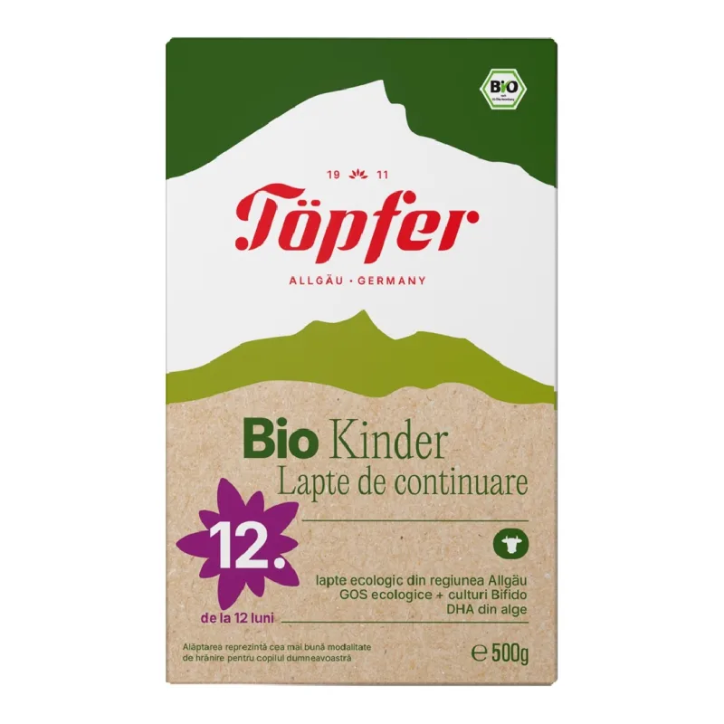 Formula lapte de continuare Bio 12l+, 500 g, Topfer — preț și oferte