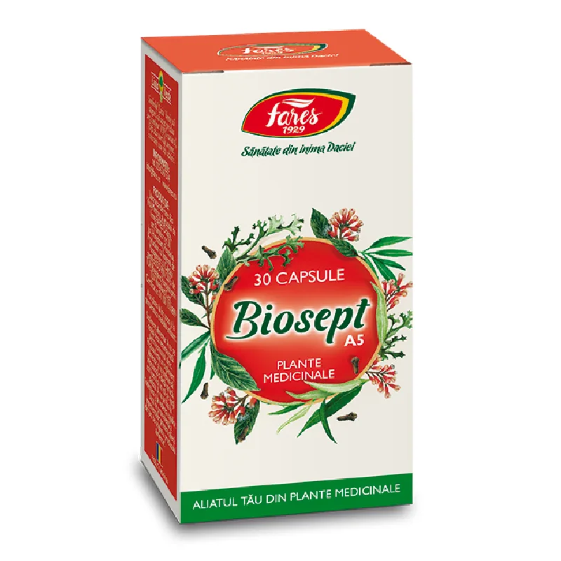 Biosept, A5, 30 capsule, Fares — preț și oferte