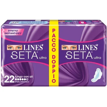 Absorbante Lines Seta Ultra cu Aripioare, Extra Lungi, 22 Bucăți, Mov — preț și oferte