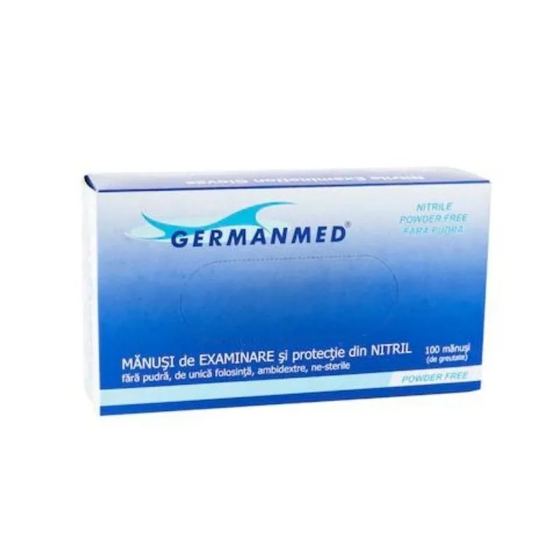 Manusi examinare nitril fara pudra Germanmed M, 100 bucati TOP GLOVE — preț și oferte