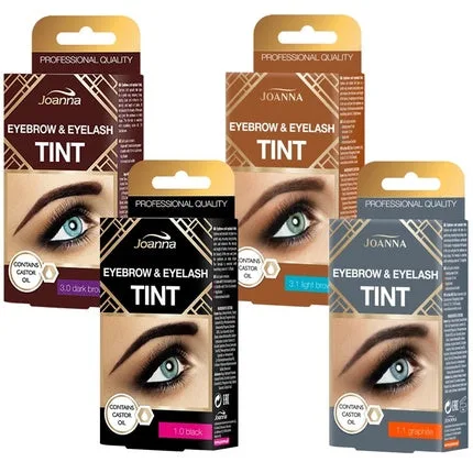 Kit colorare sprâncene, Joanna, 15ml, cremos, negru maroniu — preț și oferte