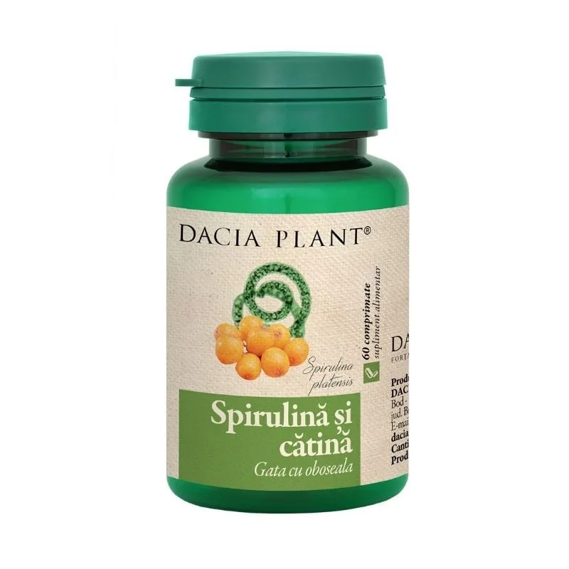 Spirulina si catina, 60 capsule, Dacia Plant — preț și oferte