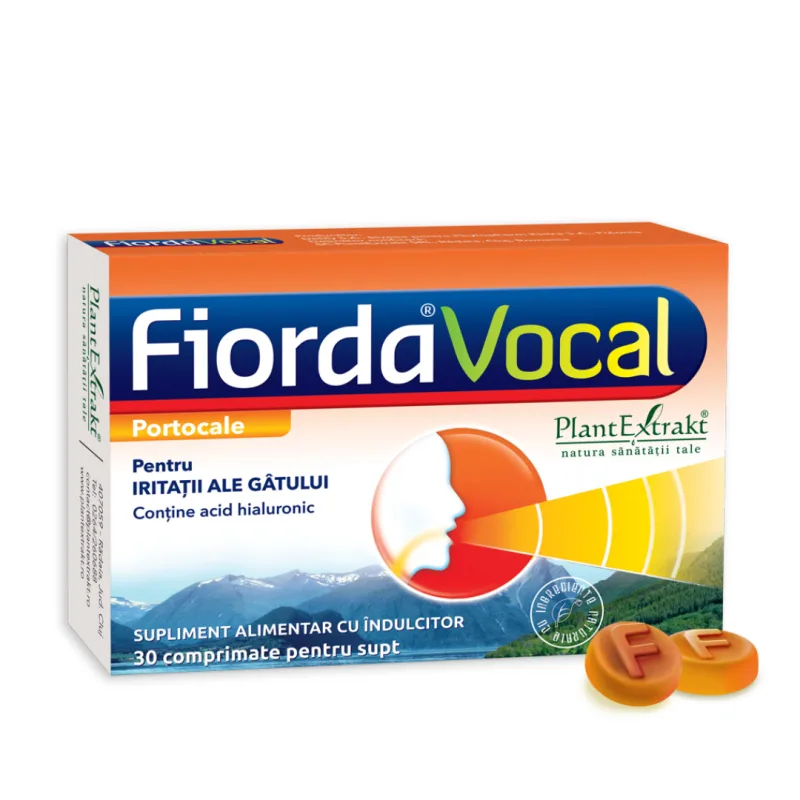 Fiorda Vocal cu aroma de portocale, 30 comprimate, Plant Extrakt — preț și oferte