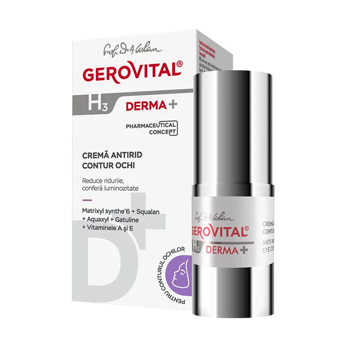 Crema antirid contur ochi H3 Derma+, 15 ml, Gerovital FARMEC — preț și oferte