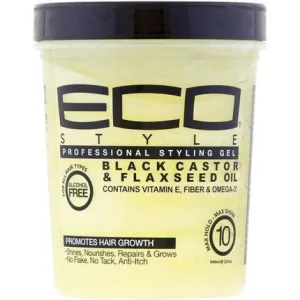 Gel de styling Ecoco, ulei de ricin negru si in, 907g