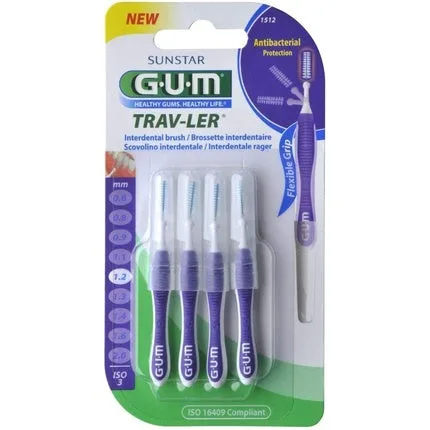 Periuță interdentară, Sunstar GUM Trav-Ler, set 4 buc, mov — preț și oferte