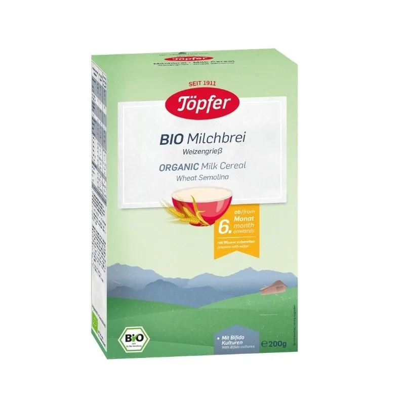 TOPFER Cereale Bio Gris grau + lapte, 6 luni, 200 g — preț și oferte
