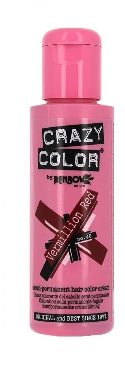 Vopsea de păr semi-permanentă, Crazy Color, Vermillion Red 100ml Renbow — preț și oferte