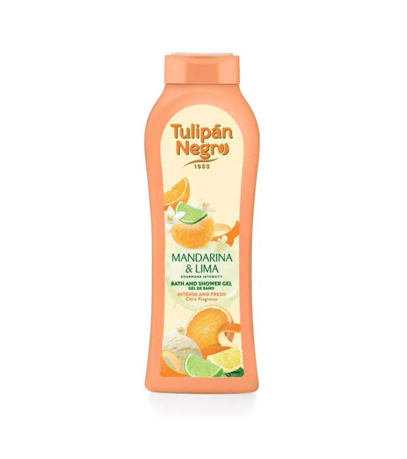Gel de duș Tulipan Negro, Mandarin and Lime, curățare revigorantă, 650 ml — preț și oferte
