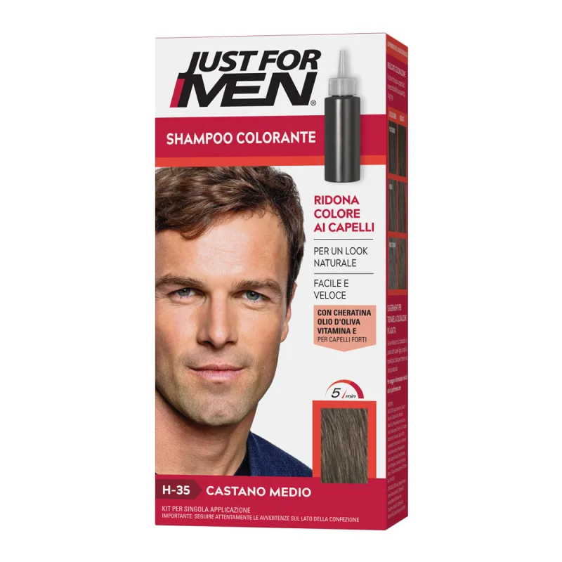 Vopsea păr, Just For Men, Gel H35, maro mediu — preț și oferte