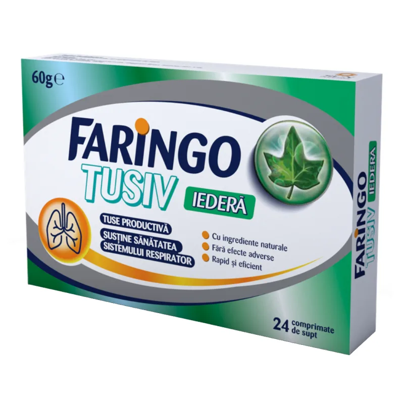 Faringo Tusiv cu iedera, 24 comprimate, Terapia TERAPIA SA — preț și oferte