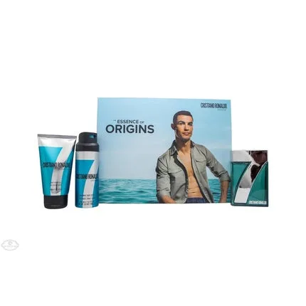 Set Parfum Cristiano Ronaldo, Essence of Origins, Apa de Toaletă 150ml + Gel de Duș 150ml, Albastru, Masculin — preț și oferte