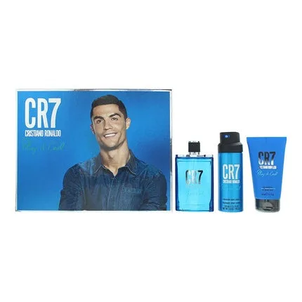 Set Cadou Parfum CR7 Play It Cool, Cristiano Ronaldo, 3 bucăți, albastru — preț și oferte