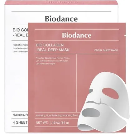 Mască Facială Hidratantă Biodance Bio-Collagen Real Deep Mask, 34g, 4 buc — preț și oferte