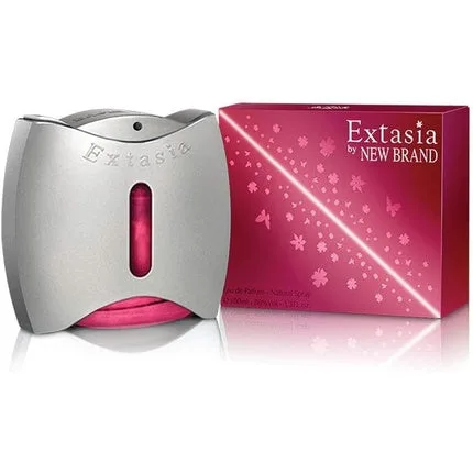 Extasia Women Eau De Parfum Spray, 100ml, argintiu cu detalii roz New Brand Prestige — preț și oferte