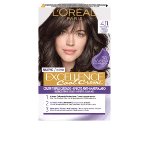 Vopsea de Par Permanenta, L'Oréal Paris, Excellence Cool Creme, Castaniu Cenușiu Intens 4.11