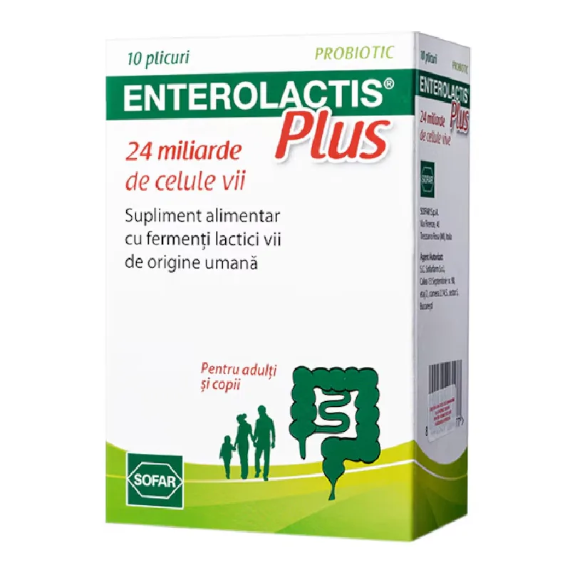 Sofar Enterolactis Plus, 10 plicuri ALFASIGMA — preț și oferte