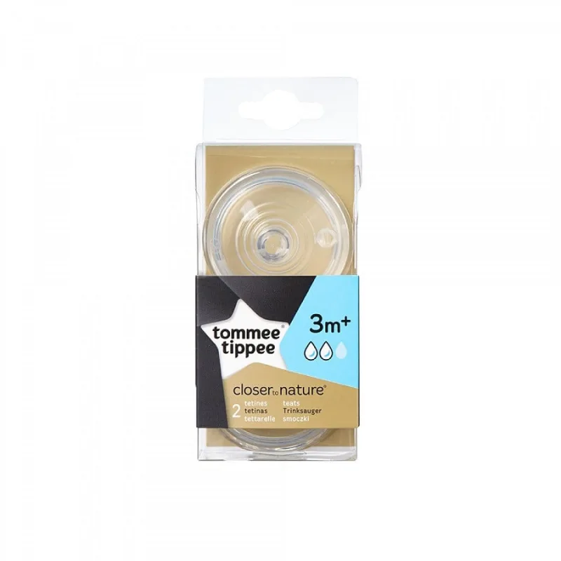 Tommee Tippee Tetina Cu Flux Mediu, 2 tetine — preț și oferte