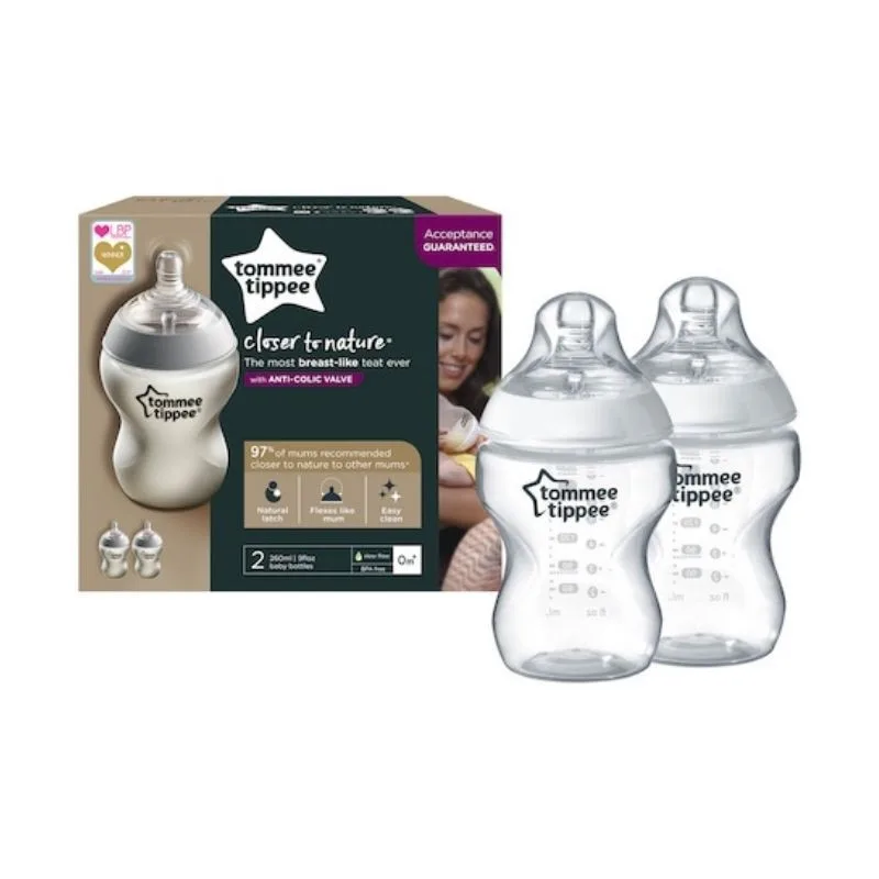 Tommee Tippee Biberon Closer to Nature, 260ml, 0luni+, 2 bucati — preț și oferte