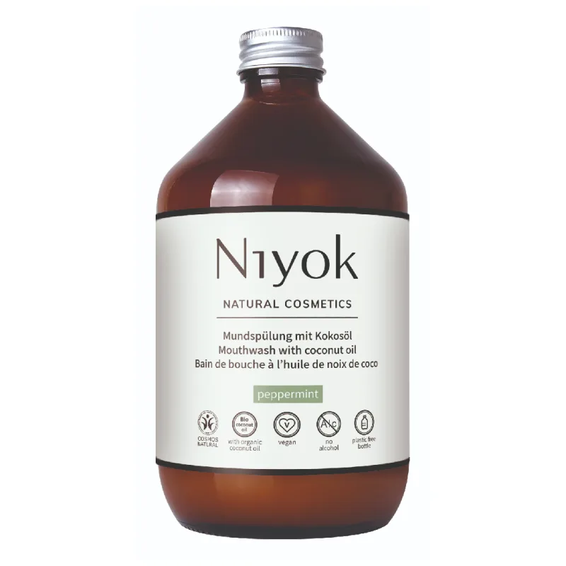 Apa de gura cu ulei de cocos si menta, 500 ml, Niyok — preț și oferte
