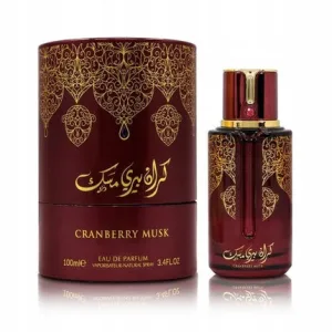 Perfum Al Rehab Cranberry Musk, Culoare Roșu Vișin, Design Ornamente Aurii