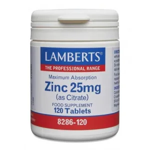 Tablete Zinc 25mg, Lamberts, 120 bucăți, Absorbție Maximă