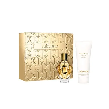 Set Cadou Paco Rabanne Million Gold For Her, EDP 50ml și Body Lotion 100ml, ambalaj auriu — preț și oferte