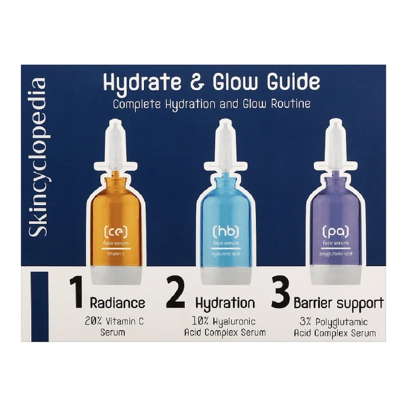 Set seruri pentru hidratare, Hydrate & Glow Guide, 3*15 ml, Skincyclopedia — preț și oferte